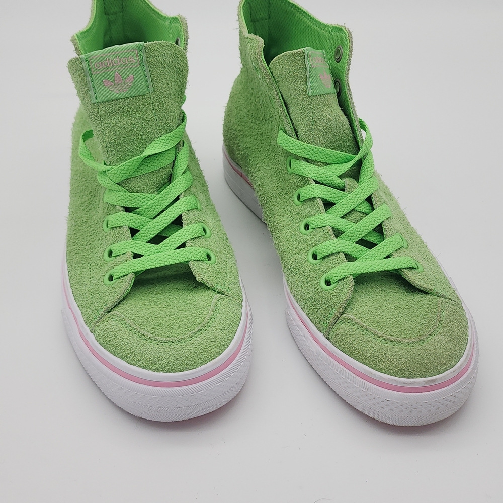 Adidas Mens Size 9 Lime Green High-Top Sneakers